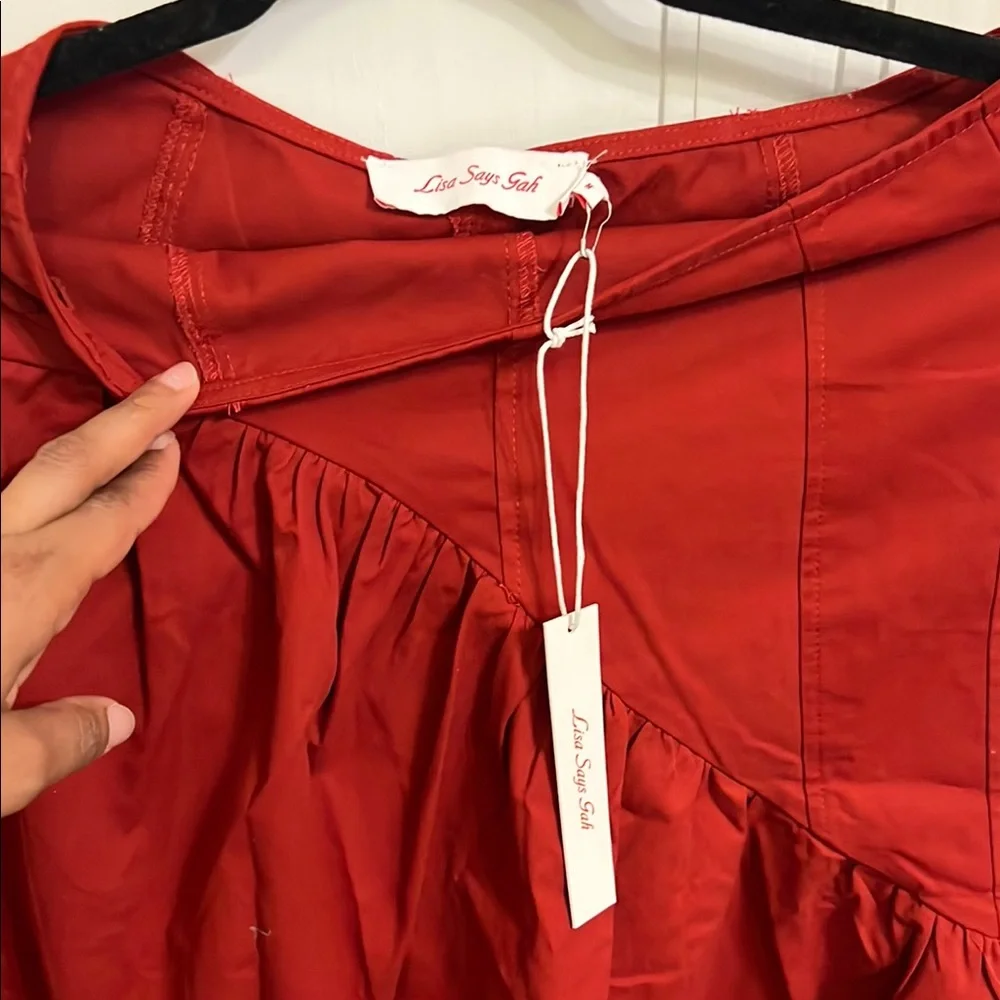 NWT LISA SAYS GAH Red Maroon Women's Skirt M - Picture 3 of 5